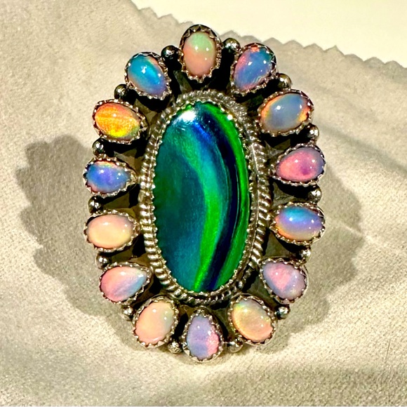 Krush Kandy Jewelry - EUC Fire Opal & Sterling Silver Adjustable Krush Kandy Ring
